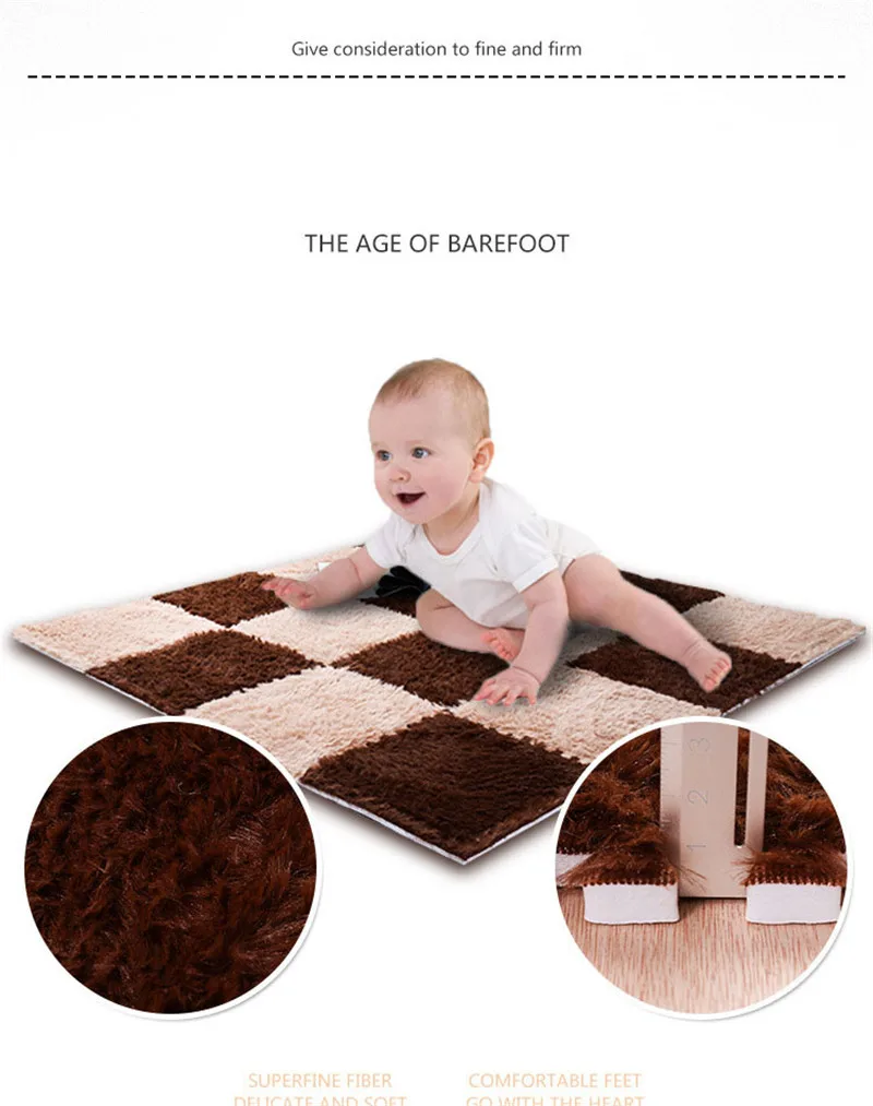 Высокое качество EVA пены DIY коврик-головоломка мягкие длинные волосы ворсинок лохматый коврик плюшевые мягкие области коврик для детей Детский игровой коврик
