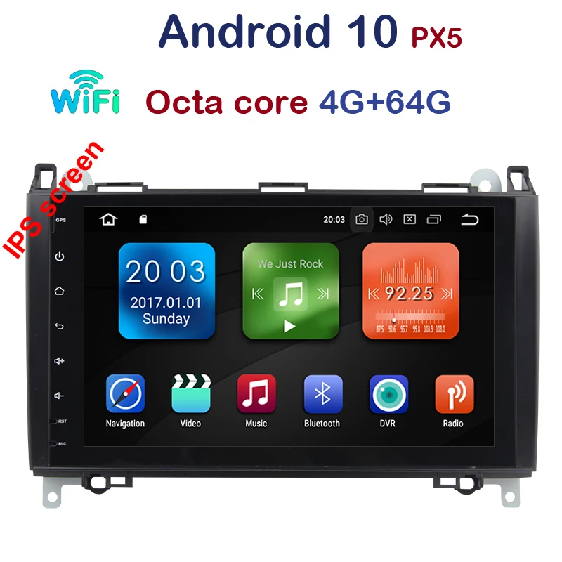 Автомобильный мультимедийный плеер IPS GPS Android 10 DSP 2 Din DVD для Mercedes/Benz/Sprinter/Viano/Vito/B