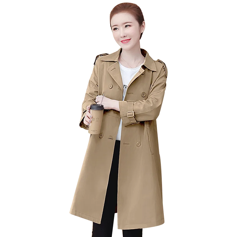 Корейское модное пальто для женщин двубортное женское элегантное офисное тонкий