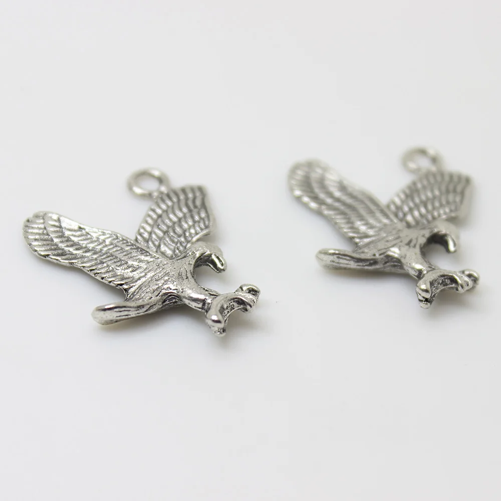 12 шт.-29x28 мм антикварные серебряные подвески Glede в виде животных ястреб Орел для