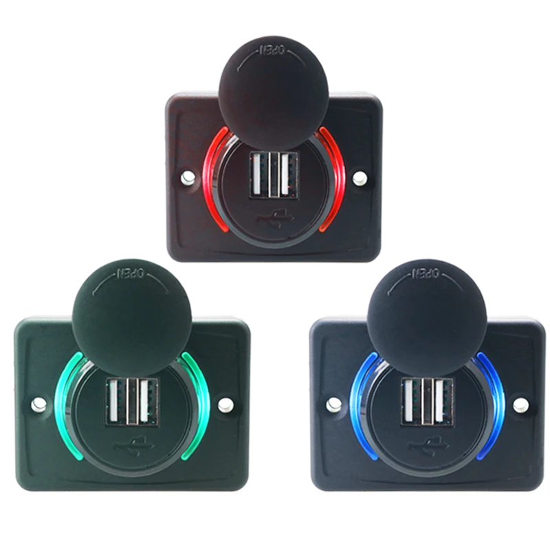 

EAFC Car Charging Cigarette Lighter Power Cord Install on Car Usb Charger Display Dual USB Car Charger Auto Portable