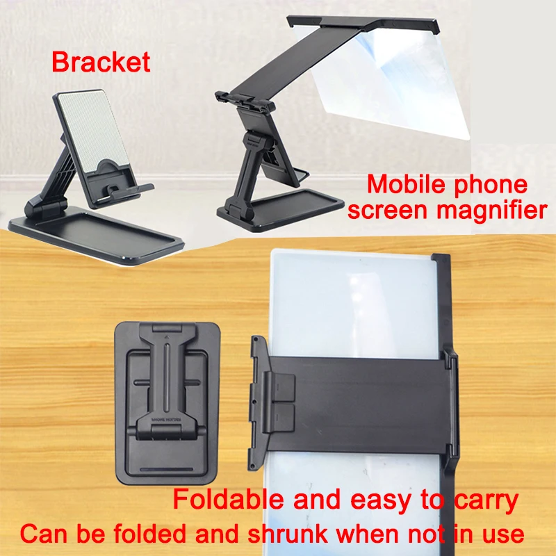 12 inch 3d mobile phone screen magnifier hd video amplifier stand bracket with movie game magnifying folding phone desk holder free global shipping