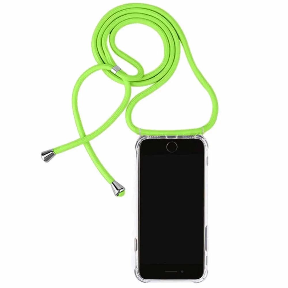 Светящийся защитный чехол для телефона для IPHONE 11 Pro XR XS MAX X 6 7 Plus 8 Plus 5 5S SE Кроссбоди чехол с веревкой