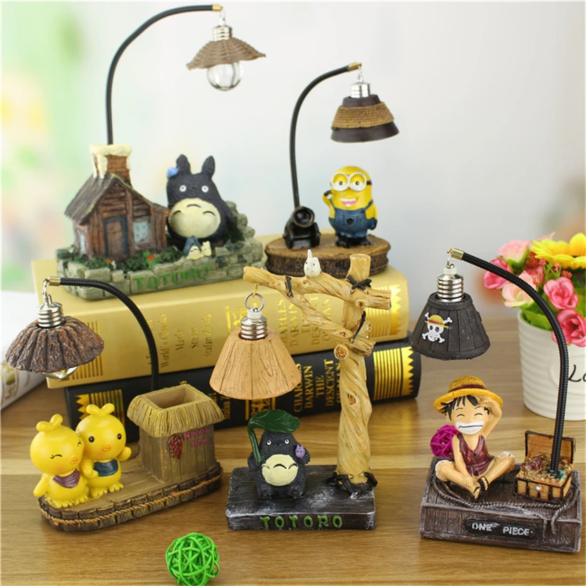 Миньоны Тоторо ночной Светильник для дома аниме семья светодиодный ночник s