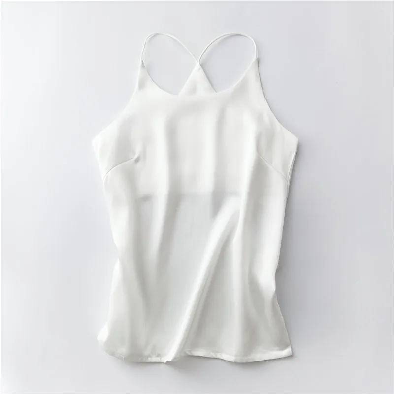 Летние топы без рукавов для спортзала женская сексуальная шелковая майка из