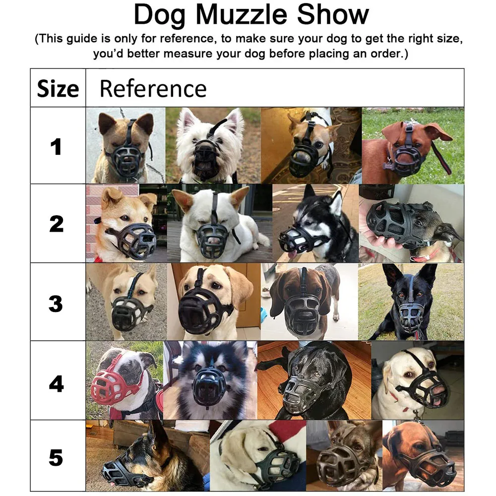 Comfy Soft Silicone Pet Dog Muzzle Breathable Basket Muzzles for Small Medium Large and X-Large Dogs Stop Biting Barking Chewing | Дом и сад