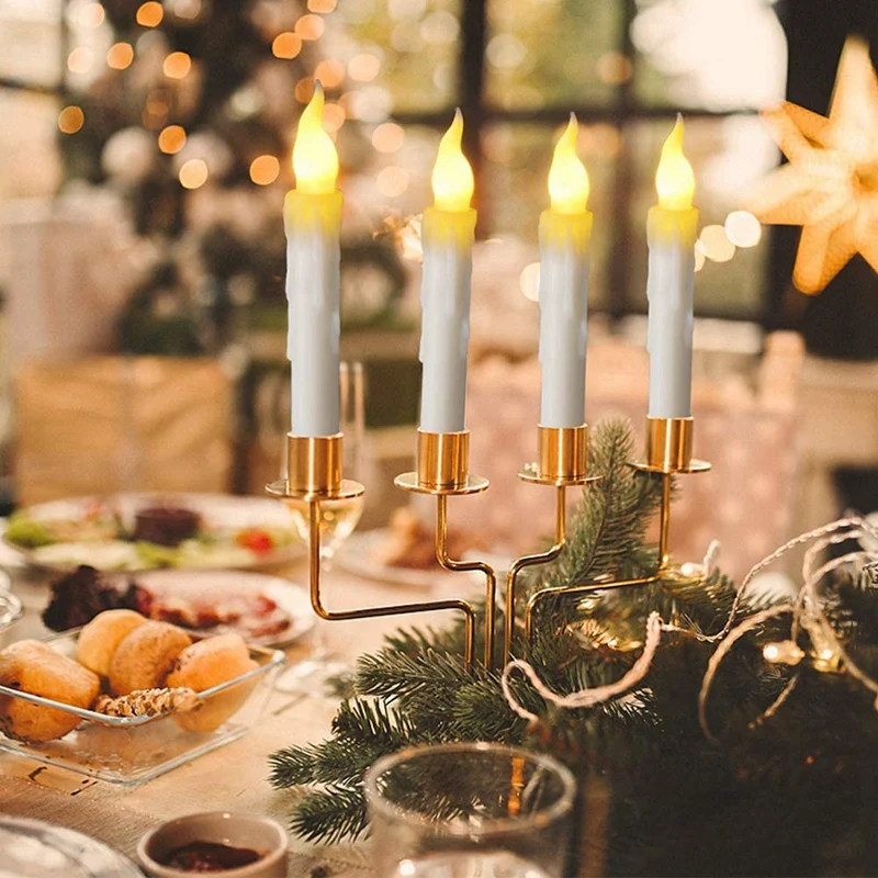 

LED Flameless Taper Candles, 6Pcs Flickering Battery Operated Taper Candlesticks with Remote Control, 6.7inch Warm White