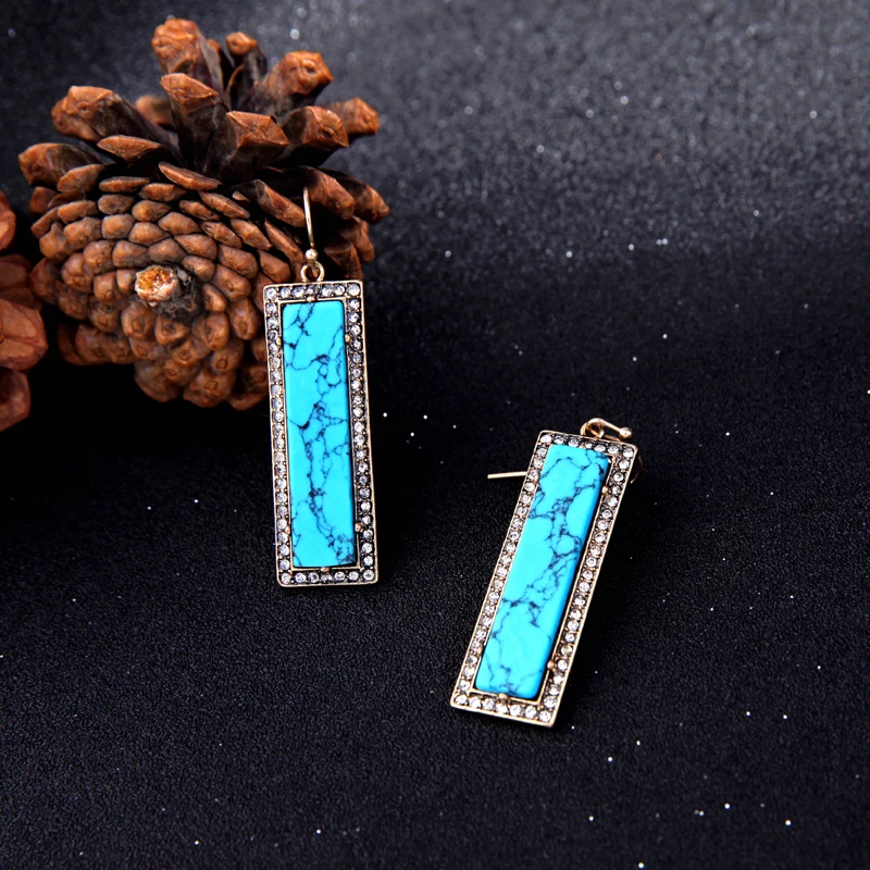 Женские серьги-подвески в стиле ретро Uer сережки из полимера с кристаллами