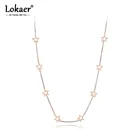 Чокер Lokaer N19200 женский из нержавеющей титановой стали, модное ожерелье с кулоном в виде звезды любви с кристаллами фианита, изящная цепочка для девушек