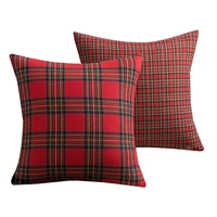 45x45cm christmas square cushion cover plaid print pillow cases sofa cover seat bed throw pillowcase vintage home decoration d30