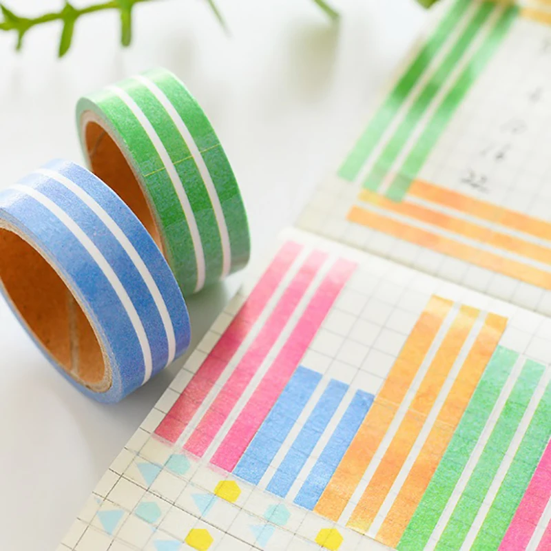 

4 Rolls/lot Grid Stripe Dot Paper Masking Tapes DIY Scrapbooking Sticker