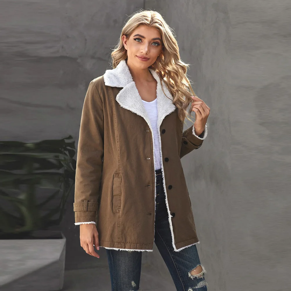 

Autumn and winter fashion jacket new color plus velvet reverse cotton coat women's clothing women's coat