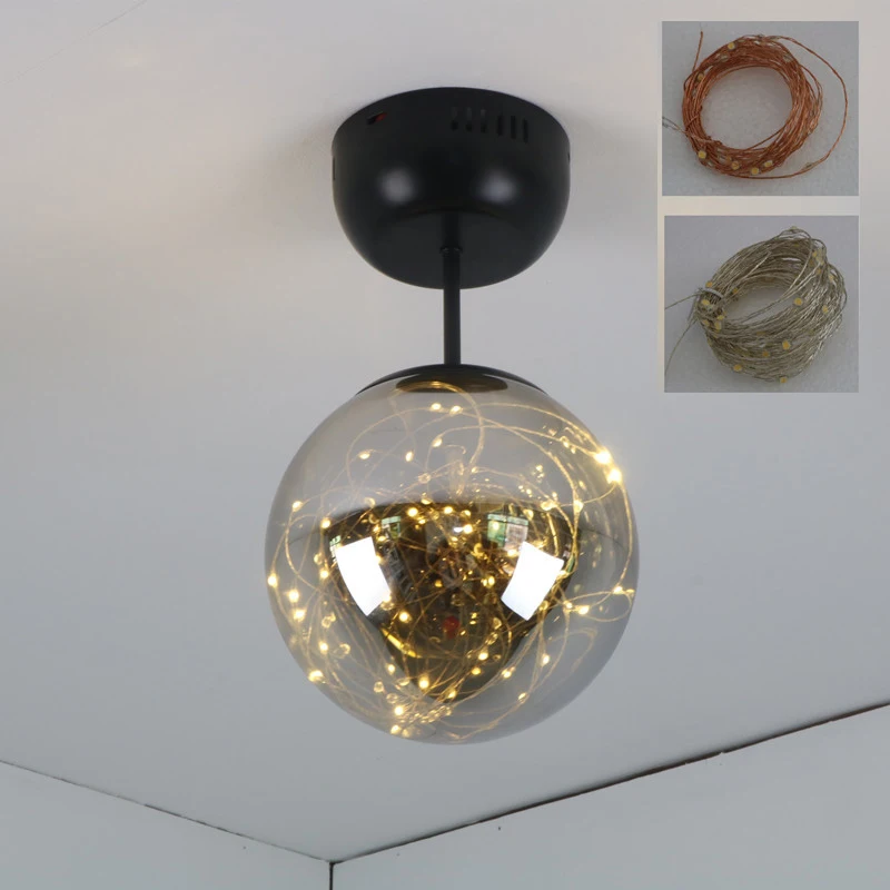 Современная декоративная светодиодная гирлянда 20 см со стеклянными шариками и