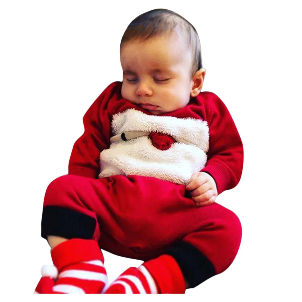 Рождественские комбинезоны новорожденный младенец детский Рождественский
