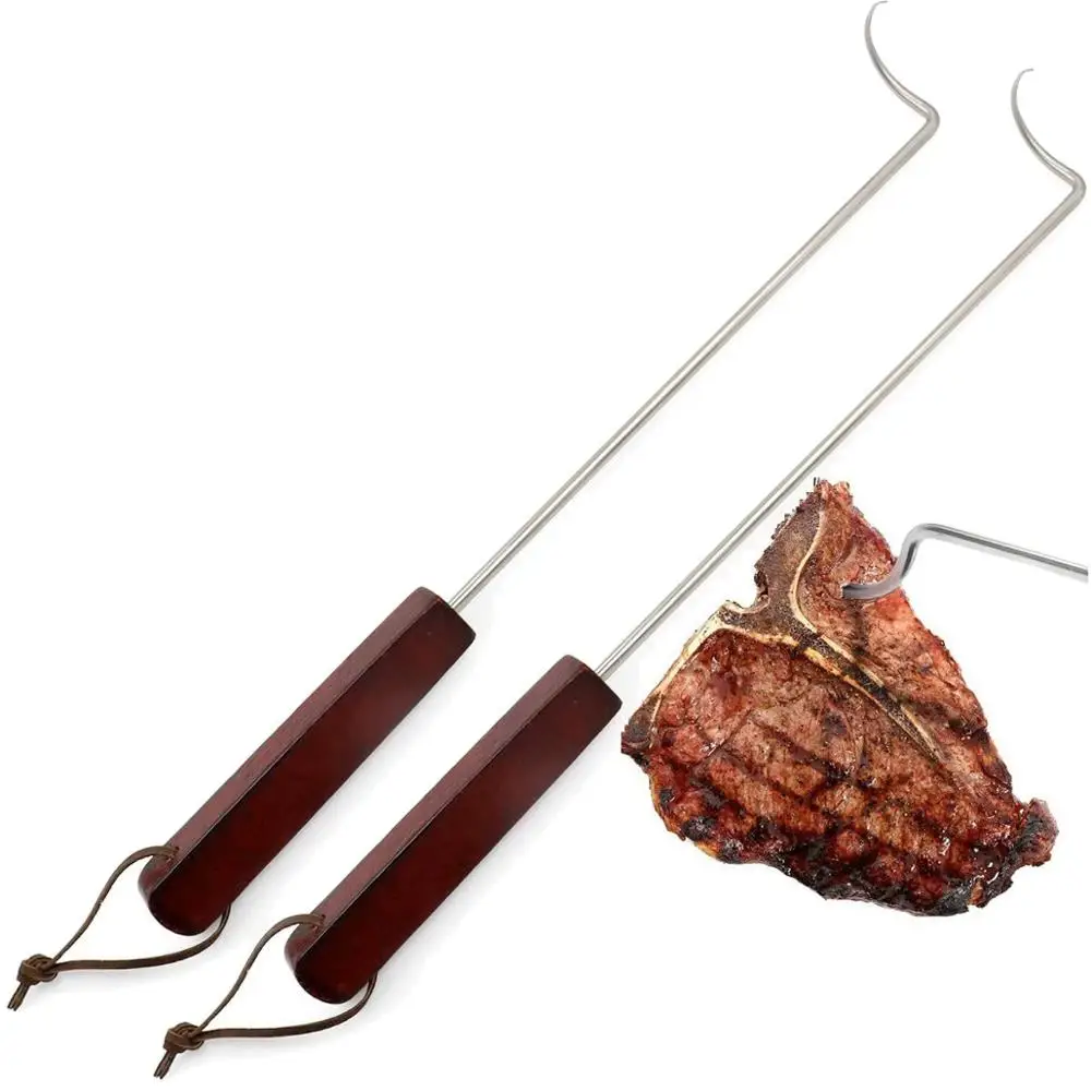 2 шт. Еда Флиппер крючки станок и Нержавеющая сталь барбекю мяса Тернер из