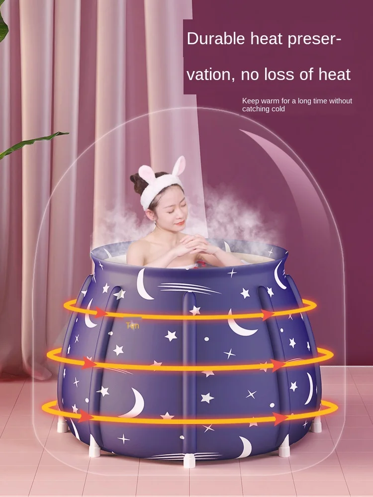 

Folding Bathtub Extra Large Thickened Bath Barrel Home Children Bath Tub Full Body Bath Barrel Artifact 6-layer Insulation Sauna