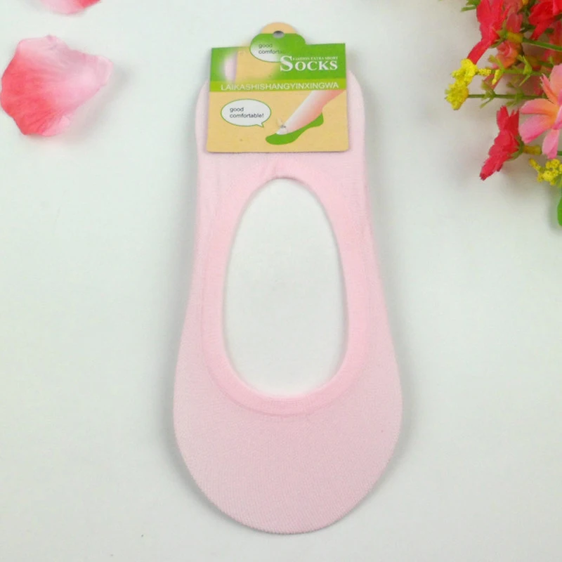 Носки тапочки женские летние тонкие короткие простые карамельных цветов милые