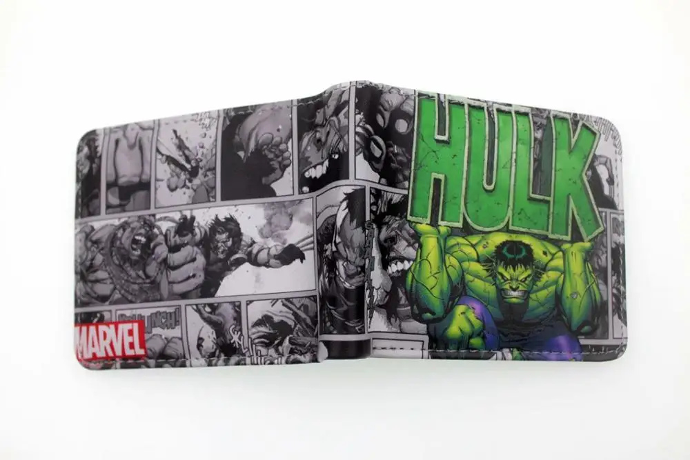 030 Комиксы DC Marvel бумажник Мстители, Железный человек Капитан Америка мультфильм аниме-кошелек Роскошный дизайн модный кожаный кошелек с монетницей - Цвет: 030