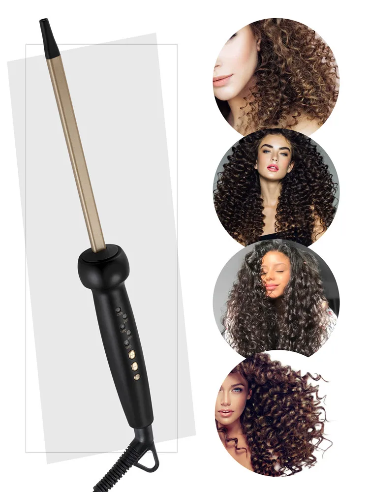 

9mm Super Slim MCH Tight Curls Wand Ringlet Afro Curls Hair Curler Curling Iron Chopstick Curls