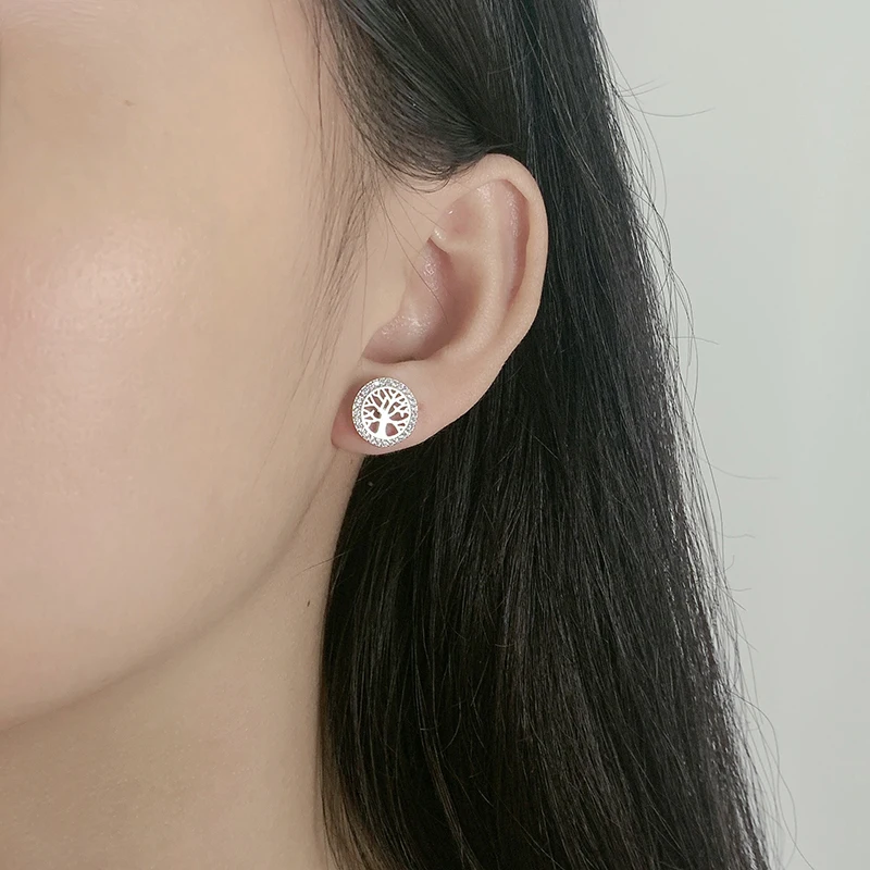 Серьги-подвески с деревом жизни в европейском и американском стиле из серебра 925