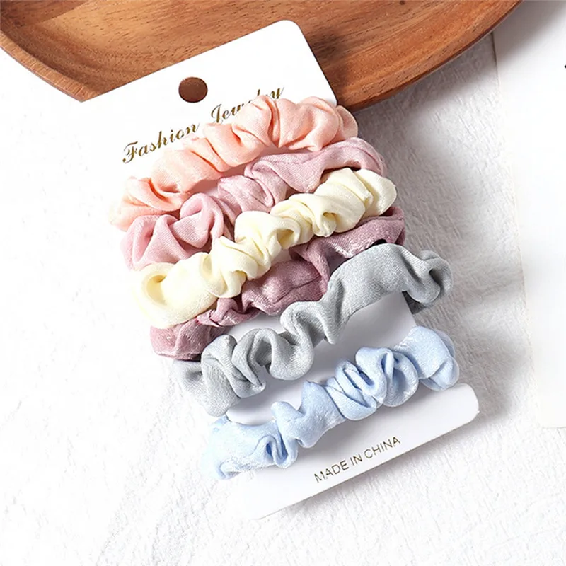 PINKSEE/1 комплект резинки для волос кольцо яркие цвета шелковистые атласные
