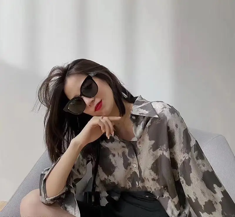 

Summer Leopard Print Button Up Shirts Women Long Sleeve Blouse Korean Fashion Clothes Chiffon Streetwear Plus Size 4xl Tops