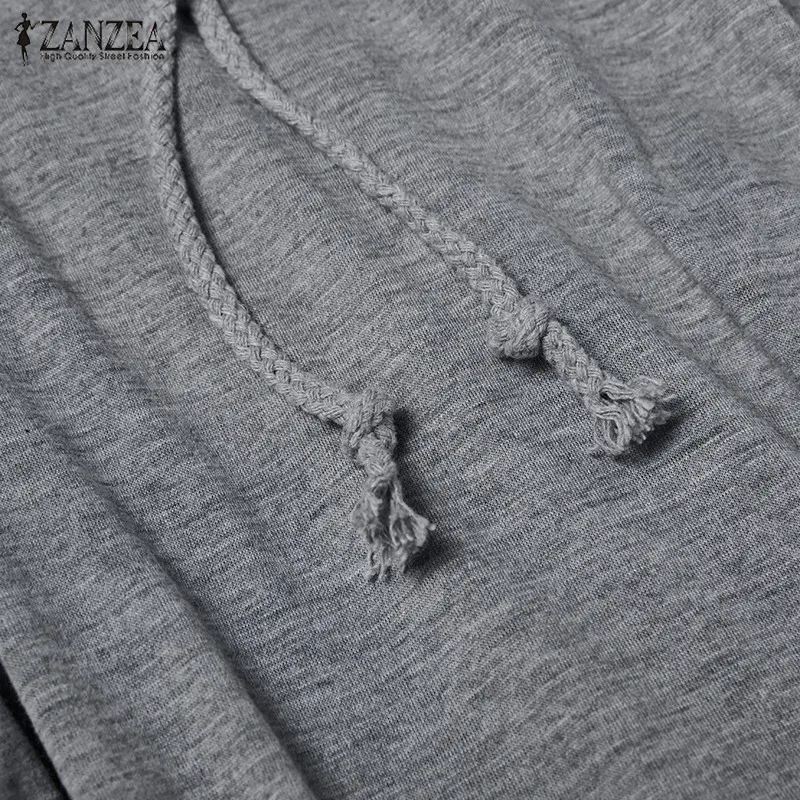 Женская блузка ZANZEA, модная, 3/4 рукав, с разрезом, длинная рубашка, Vestido, повседневная, свободная, пончо, топы, туника, Femme Robe, одноцветная, Blusas