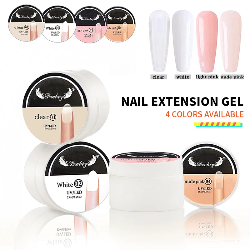 

15ml Nail Extension Gel Acrylic White Clear Quick Building Gel For Nails Finger Prolong Form Tips Manicure Nail Tools