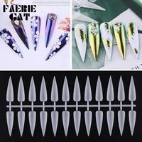 240pcs clear white nail art full cover end stiletto long false nails tips manicure artificial fake nails display salon tools