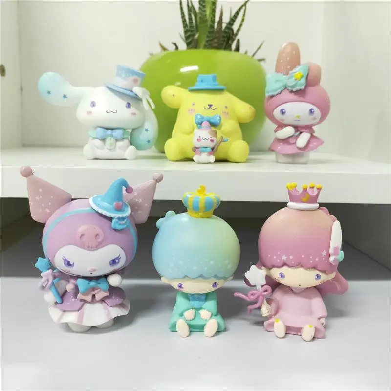 6 шт./компл. Sanrios кукла Mymelody Cinnamoroll игрушка модель сцены орнаменты для