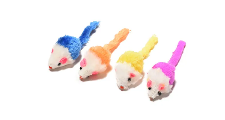 

1 Pc Random Cat Toy Two Color Mouse 2 Inch Mini With Rustle
