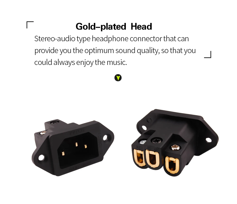YYAUDIO AC IEC входное гнездо Чистая Медь позолоченная HIFI мощность