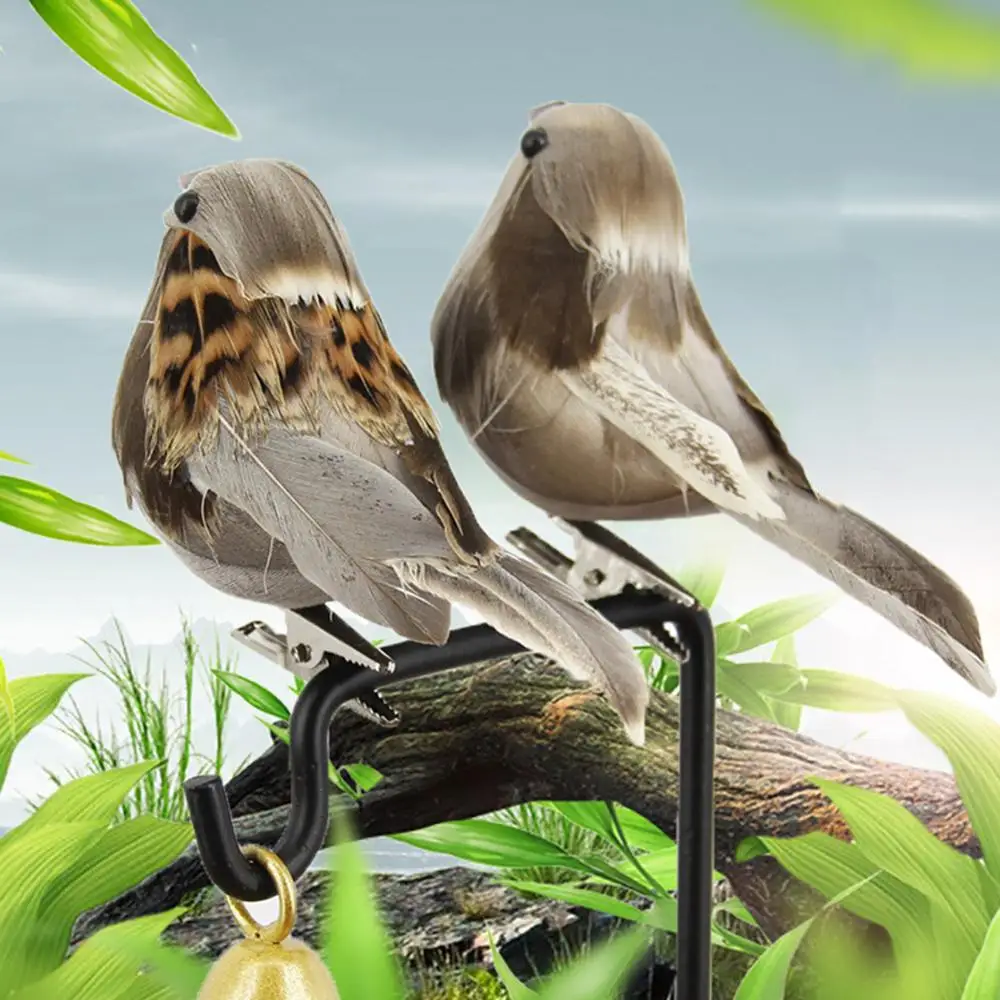 Новый 12 шт Реалистичный искусственный животное птица Воробей с зажимом домашнее