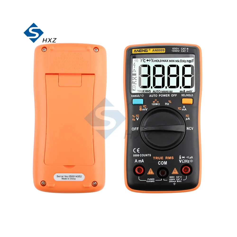 AN8009 Digital Multimeter Transistor Testers Capacitor True-RMS Tester Automotive Electrical Capacitance Meter Temp Diode