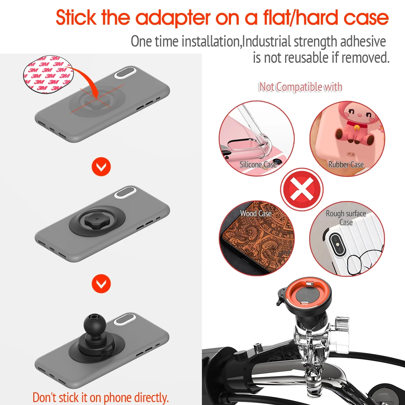 universal 1 inch ball moto quick mount stand motorcycle phone holder bicycle handlebar socket mounting arm clamp bracket free global shipping