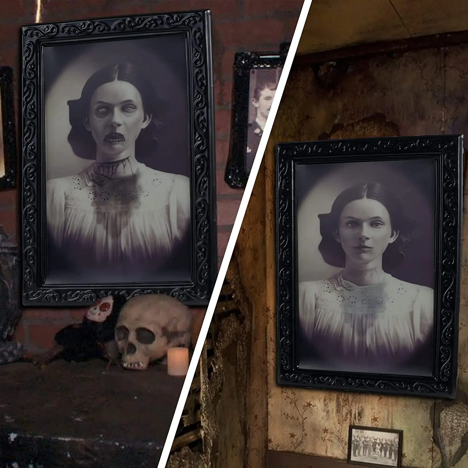 3D фоторамка с призраками 38*25 см картины ужасами на Хэллоуин рамки изображением