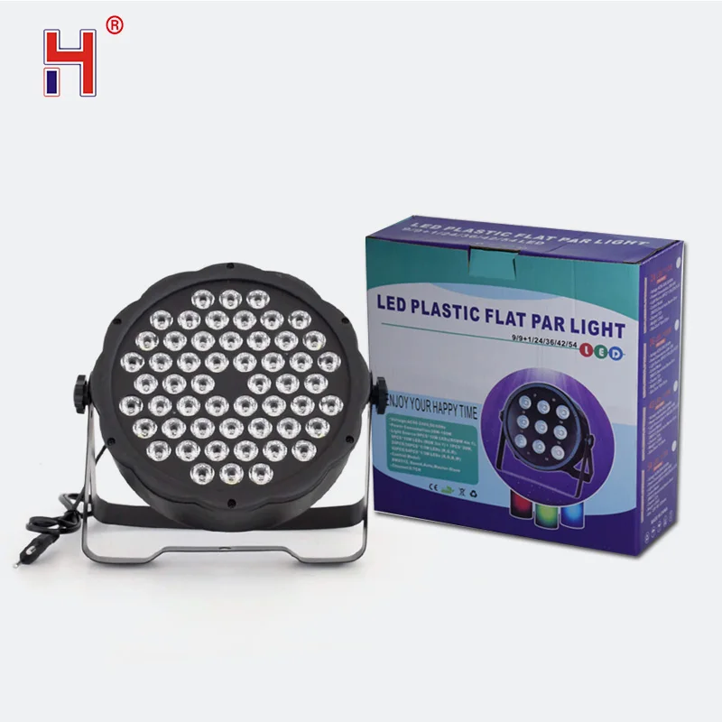 Плоская светодиодная Par Светильник 54X3W RGB 3In1 Dmx512 Управление с 7 Каналы DMX мыть
