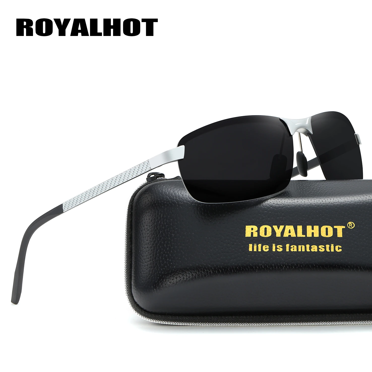 RoyalHot мужские Wo поляризационные крутые сплав Прямоугольная оправа