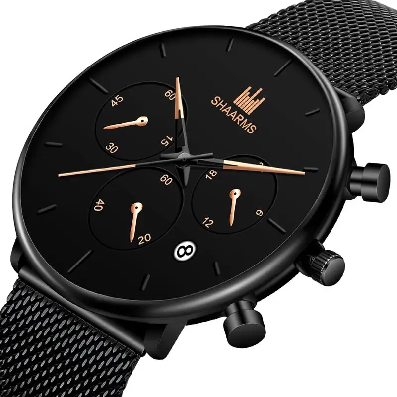 2019 Mens Watches Stainless Steel Luxury Military Sport Watch Relogio Masculino Quartz Wristwatches Calendar Clock Reloj Hombre | Наручные