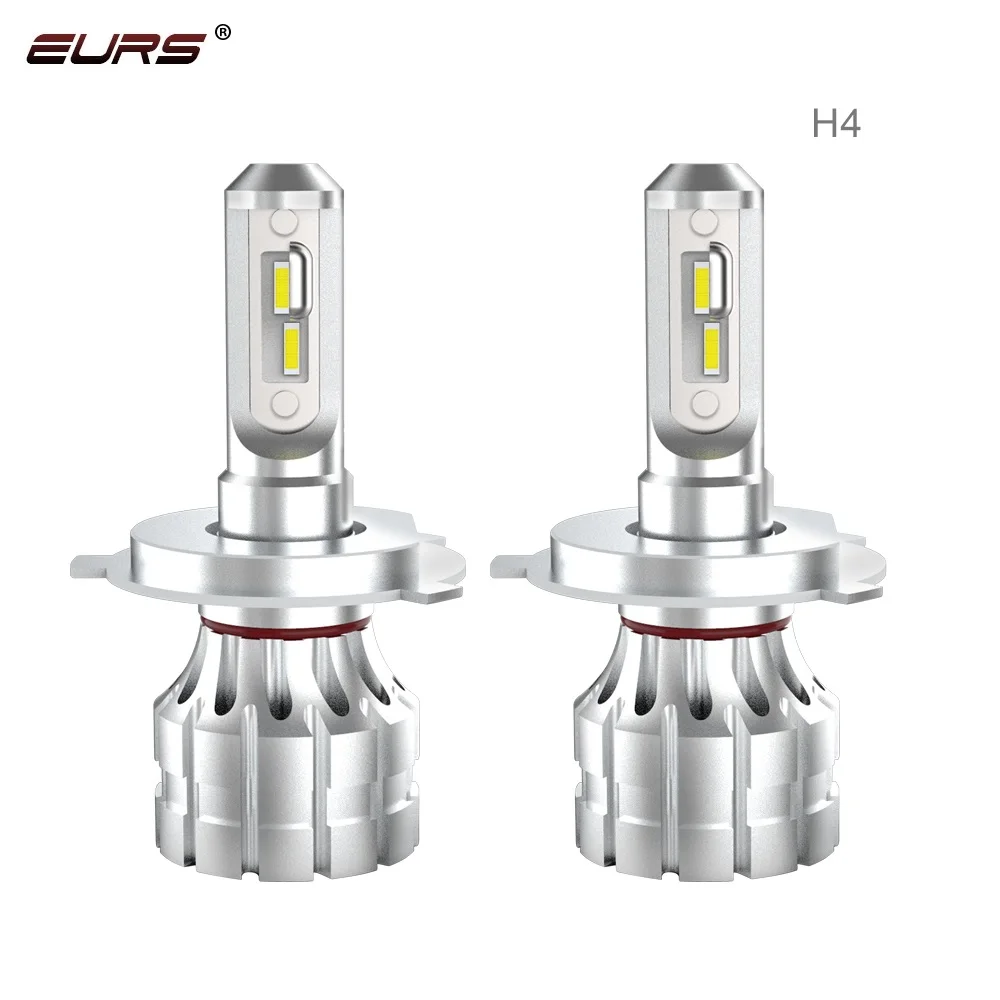 Светодиодсветодиодный фары EURS Mini H4 LED H7 9005 9006 Автомобильные s 6500 лм HB4