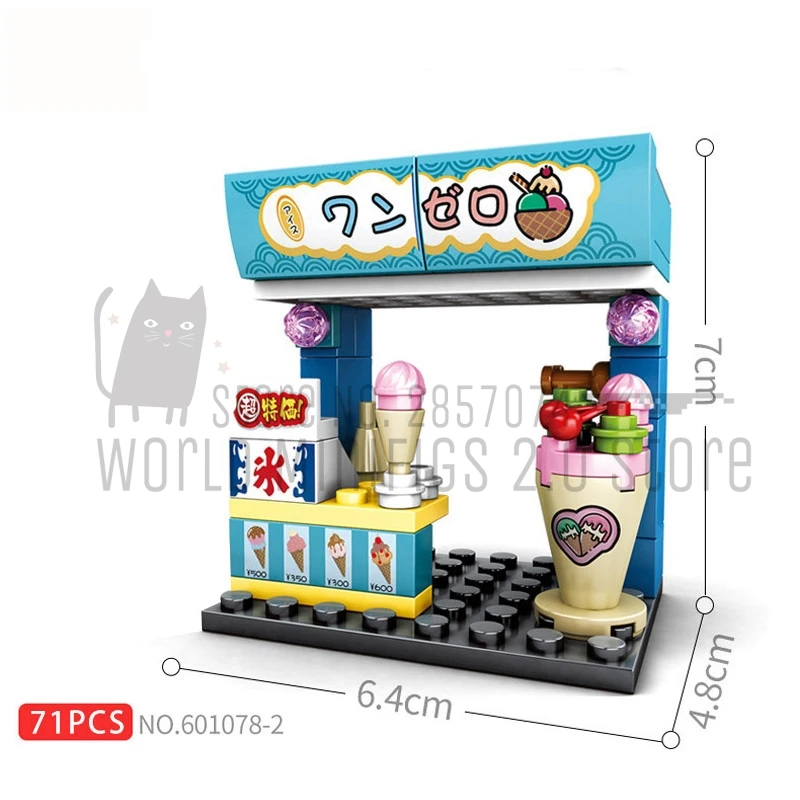 Конструктор сделай сам мини-уличный вид серия в японском стиле суши-бар магазин