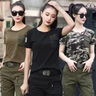 Походный Топ, уличная тактическая футболка, женская, кемпинг, камуфляжная, хлопковая, с коротким рукавом, круглый вырез, светодиодная рубашка, матросский танцевальный