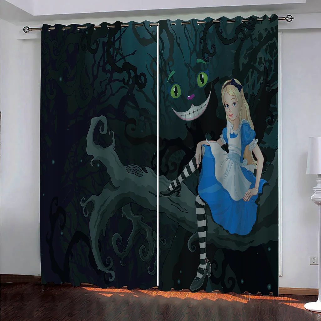 Алиса в стране чудес 2 панелей/идут комплекте оконные Шторы блокировать ткань