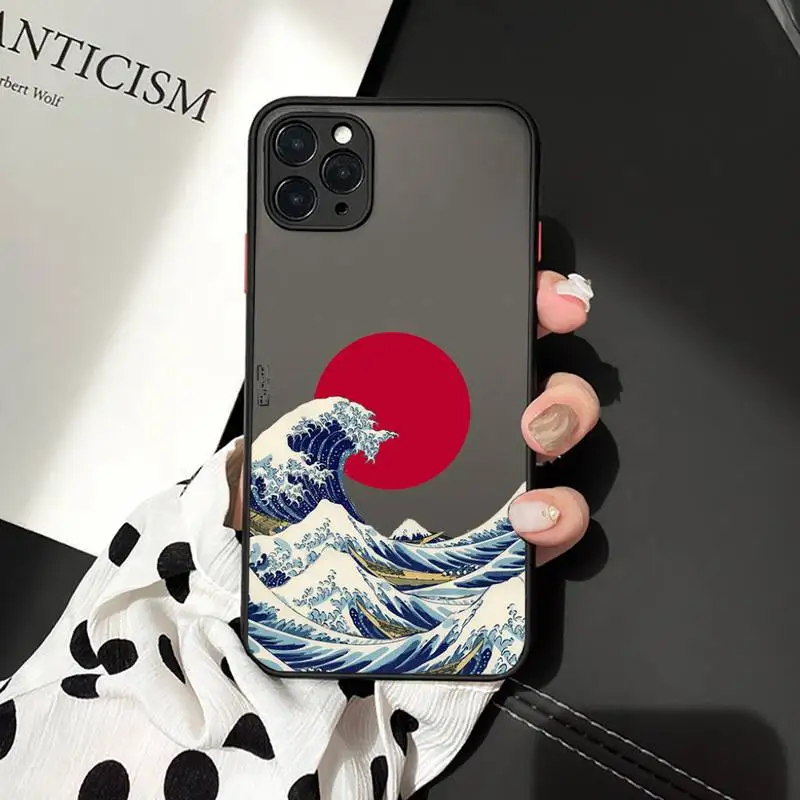 

The Big Wave of kanagawa Phone Cases matte transparent For iphone 7 8 11 12 plus mini x xs xr pro max cover