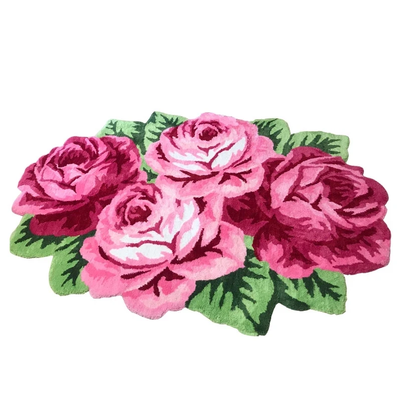 Ковер высшего качества с розовой розой ручной работы ковер розами и цветами