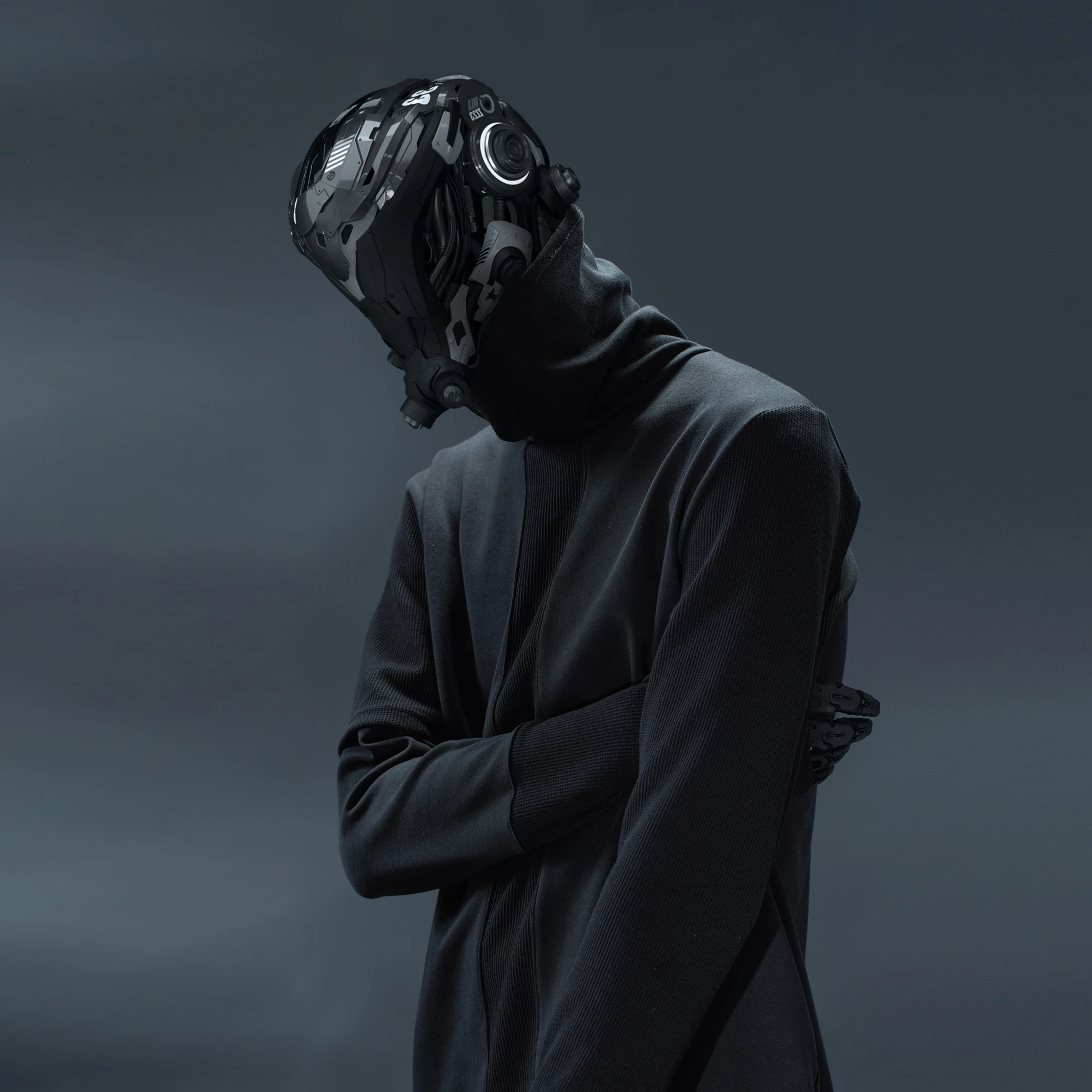 Оленя лузия разборный Высокий воротник t водолазка теплоизоляция techwear темная