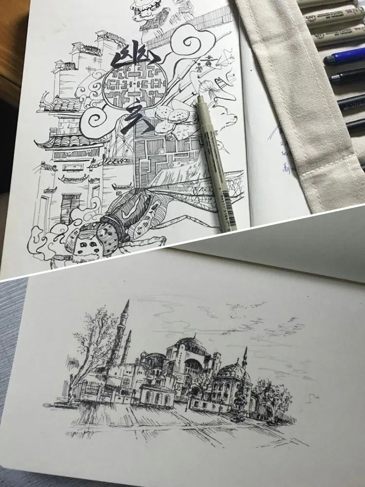 Крутая японская мода твердый переплет B5 толстый Sketchbook 256P дружественный к гель