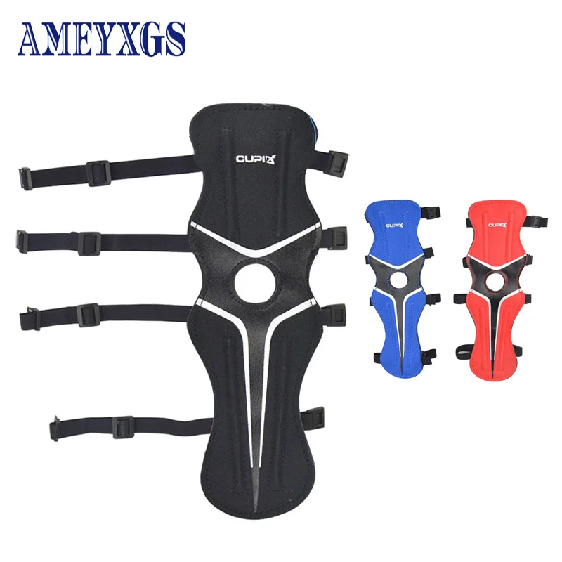 

1pc Archery Arm Guard Protection 4 Elastic Straps Safe for Traditional Hunting Recurve Bows Shooting Training Protector Gears