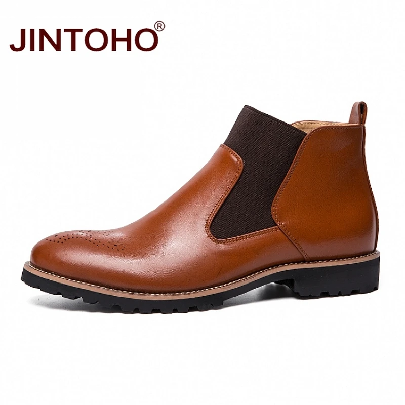 JINTOHO/Модная Мужская зимняя обувь из натуральной кожи; зимние мужские кожаные ботинки; мужские ботинки; недорогие мужские Ботильоны; коллекция года; мужские ботинки