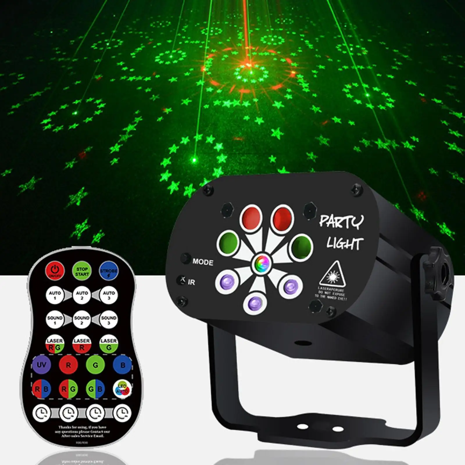

8Hole 120 Pattern Remote Sound Activated Party Stage Light